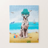 Dalmatische Hond op Strand Legpuzzel (Verticaal)