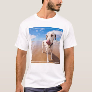 Dalmatische hond op strand t-shirt