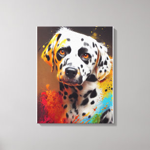 Dalmatische Hond Pet Leuke Schattige Dierenmetgeze Canvas Afdruk