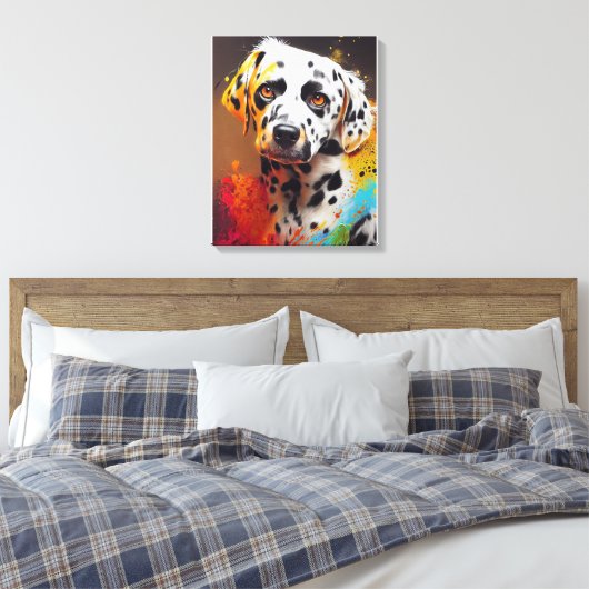 Dalmatische Hond Pet Leuke Schattige Dierenmetgeze Canvas Afdruk (Insitu (Slaapkamer))