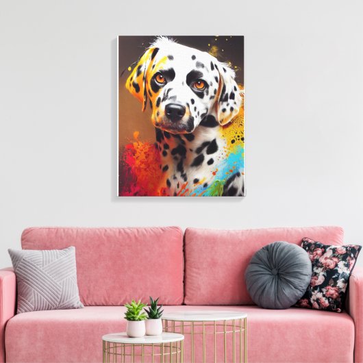 Dalmatische Hond Pet Leuke Schattige Dierenmetgeze Canvas Afdruk (Insitu (Woonkamer))