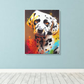 Dalmatische Hond Pet Leuke Schattige Dierenmetgeze Canvas Afdruk (Insitu (Houten vloer))