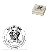 Dalmatische hond retour adres familie rubberstempel (Gestempeld)