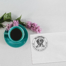 Dalmatische hond retour adres familie rubberstempel