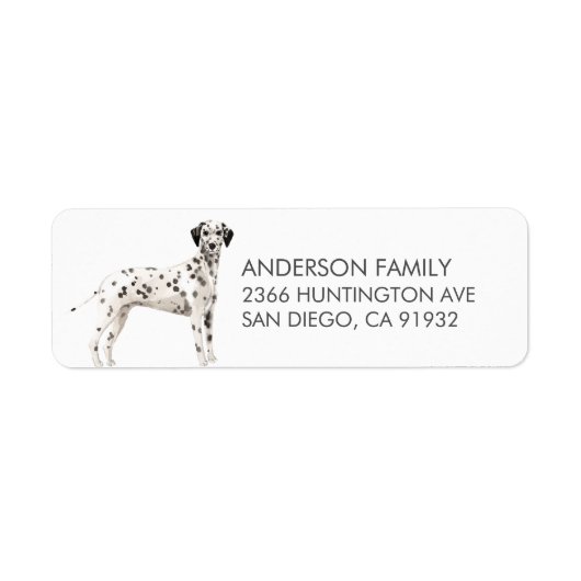Dalmatische hond retour adres label (Voorkant)