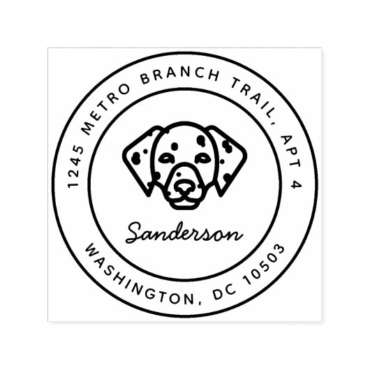 Dalmatische hond retour adres stempel zelf-inkt (Design)