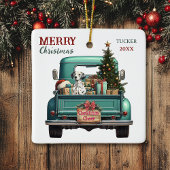 Dalmatische hond Retro Truck Kerstmis Keramisch Ornament