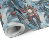 Dalmatische Hond Rijden Motorfiets Kerstmis Cadeaupapier (Rol Hoek)