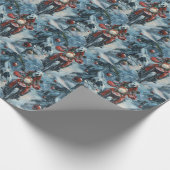 Dalmatische Hond Rijden Motorfiets Kerstmis Cadeaupapier (Hoek)