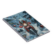 Dalmatische Hond Rijden Motorfiets Kerstmis Notitieboek (Rechterzijde)