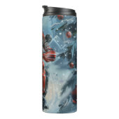 Dalmatische Hond Rijden Motorfiets Kerstmis Thermosbeker (Geroteerd rechts)