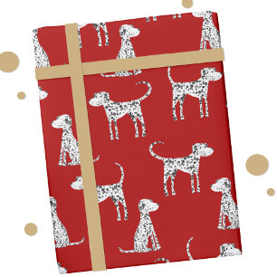 Dalmatische hond rood cadeaupapier