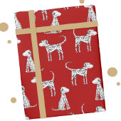 Dalmatische hond rood cadeaupapier