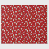 Dalmatische hond rood cadeaupapier (Vlak)