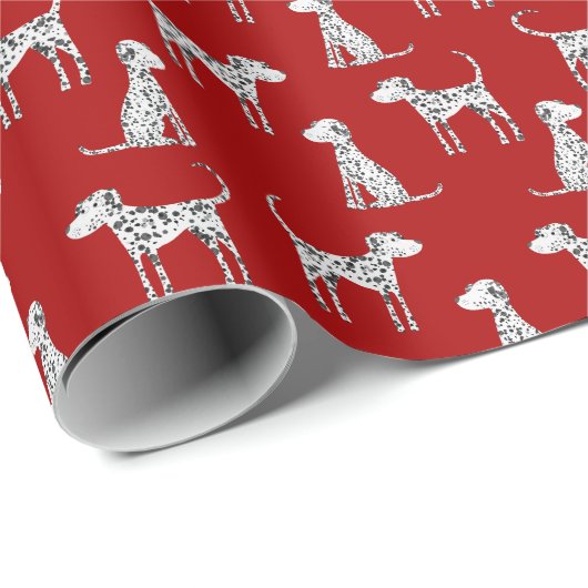 Dalmatische hond rood cadeaupapier (Rol Hoek)