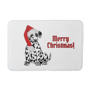 Dalmatische Hond Rood Kous Pet Vrolijk Kerstfeest Badmat