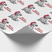 Dalmatische Hond Rood Kous Pet Vrolijk Kerstfeest Cadeaupapier (Hoek)