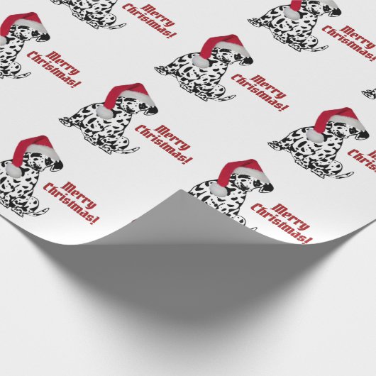 Dalmatische Hond Rood Kous Pet Vrolijk Kerstfeest Cadeaupapier (Hoek)