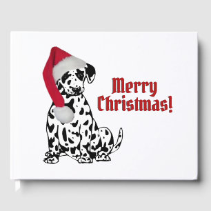 Dalmatische Hond Rood Kous Pet Vrolijk Kerstfeest Gastenboek