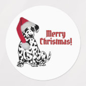 Dalmatische Hond Rood Kous Pet Vrolijk Kerstfeest Labels (Design 2)