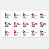 Dalmatische Hond Rood Kous Pet Vrolijk Kerstfeest Labels (Vel)