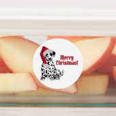 Dalmatische Hond Rood Kous Pet Vrolijk Kerstfeest Labels (Aangebracht)