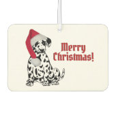 Dalmatische Hond Rood Kous Pet Vrolijk Kerstfeest Luchtverfrisser (Voorkant)