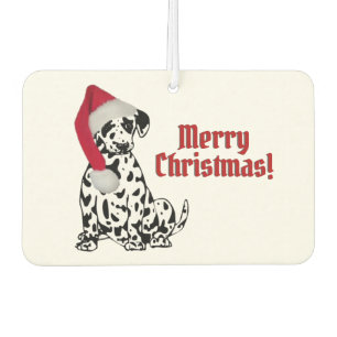 Dalmatische Hond Rood Kous Pet Vrolijk Kerstfeest Luchtverfrisser
