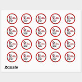 Dalmatische Hond Rood Kous Pet Vrolijk Kerstfeest Ronde Sticker (Vel)