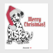 Dalmatische Hond Rood Kous Pet Vrolijk Kerstfeest Sticker (Vel)