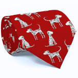 Dalmatische hond rood stropdas<br><div class="desc">Schattige gevlekt Dalmatisch hondenpatroon op een rode achtergrond. Originele versie door Nic Squirrell. Ideaal voor dierenvrienden en dierenartsen.</div>