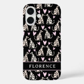 Dalmatische Hond Roze Harten Patroon Naam Case-Mate iPhone Case (Achterkant)