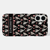 Dalmatische Hond Roze Harten Patroon Naam Case-Mate iPhone Case (Achterkant (horizontaal))
