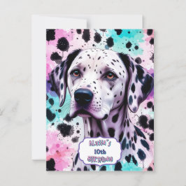 Dalmatische Hond Roze Paars Turquoise Verjaardag Briefkaart