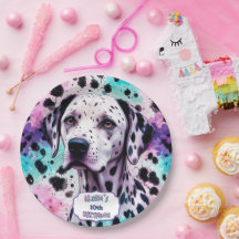 Dalmatische Hond Roze Paars Turquoise Verjaardag