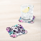 Dalmatische Hond Roze Paarse Turquoise Verjaardag Kartonnen Onderzetters (Insitu)