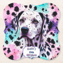 Dalmatische Hond Roze Paarse Turquoise Verjaardag