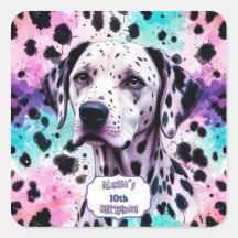 Dalmatische Hond Roze Paarse Turquoise Verjaardag