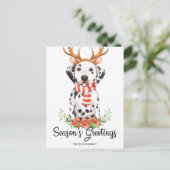 Dalmatische Hond Seizoen Groeten Kerstmis Feestdagenkaart
