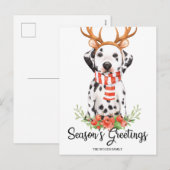 Dalmatische Hond Seizoen Groeten Kerstmis Feestdagenkaart