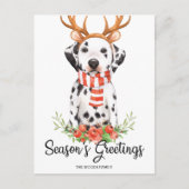 Dalmatische Hond Seizoen Groeten Kerstmis Feestdagenkaart (Voorkant)