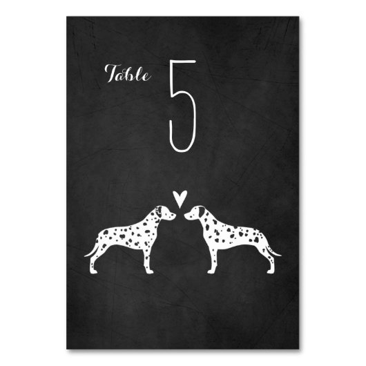 Dalmatische hond silhouetten bruiloft receptie kaart (Voorkant)