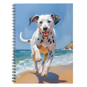 Dalmatische Hond Strand Aquarel Huisdier Schilderi Notitieboek