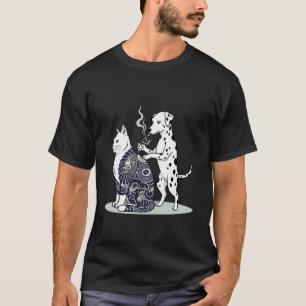 Dalmatische hond tatoeëert kat Funny tatoeagekunst T-shirt