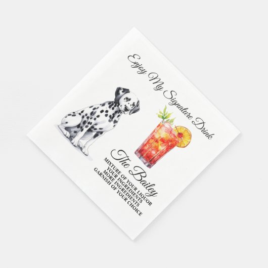 Dalmatische Hond Trouwservetten Met Handtekening D Servet (Hoek)