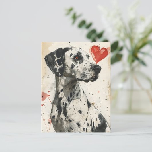 Dalmatische hond  Valentijnsdag Briefkaart (Staand voorkant)