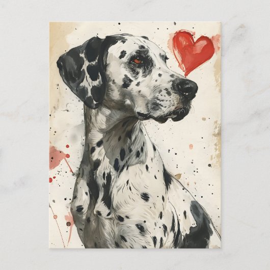 Dalmatische hond  Valentijnsdag Briefkaart (Voorkant)