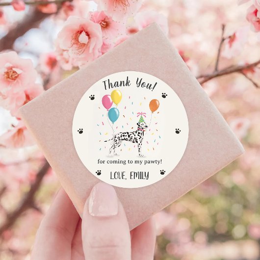 Dalmatische Hond Verjaardag Dank u Ronde Sticker