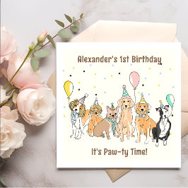 Dalmatische hond verjaardagsfeestje servet