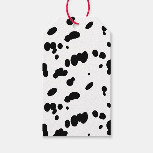 Dalmatische Hond Vlekken Leuk Zwart en Wit Bont Cadeaulabel (Voorkant)